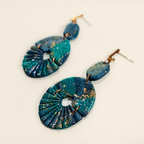 Marble Textured Fan Drop Earrings
