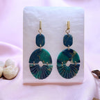 Blue and green marble polymer clay stud earrings by ToBe – photo 4