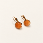 Orange marble polymer clay leverback earrings by ToBe – photo 2