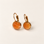 Orange marble polymer clay leverback earrings by ToBe – photo 3