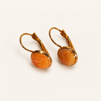 Orange marble polymer clay leverback earrings by ToBe – photo 4
