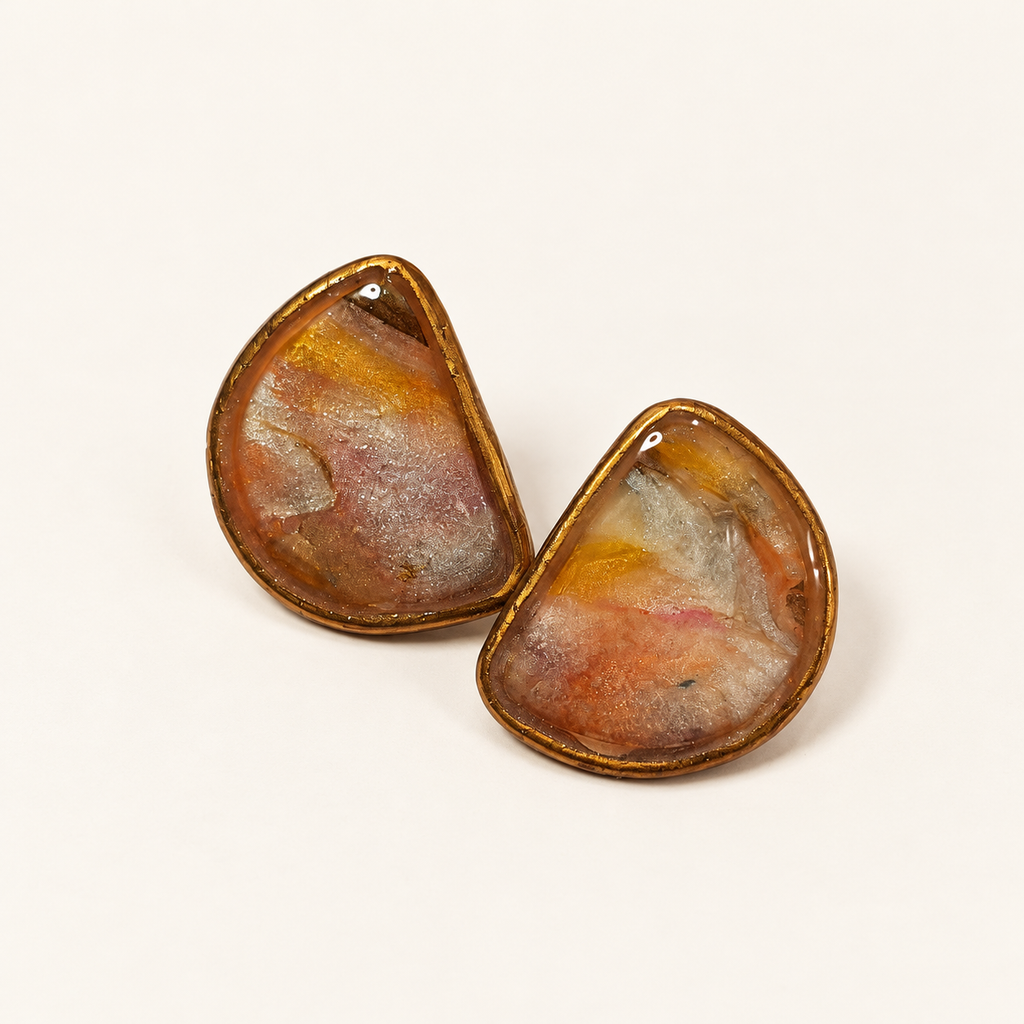 Handmade pink polymer clay earrings by ToBe