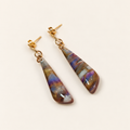 Purple triangle polymer clay earrings by ToBe