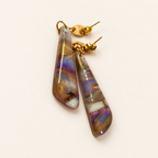 Purple triangle polymer clay earrings by ToBe – photo 4