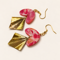 Pink heart polymer clay earrings by ToBe