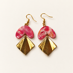 Pink heart polymer clay earrings by ToBe – photo 2