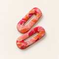 Pink checkered polymer clay earrings by ToBe