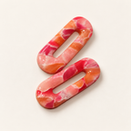 Pink checkered polymer clay earrings by ToBe