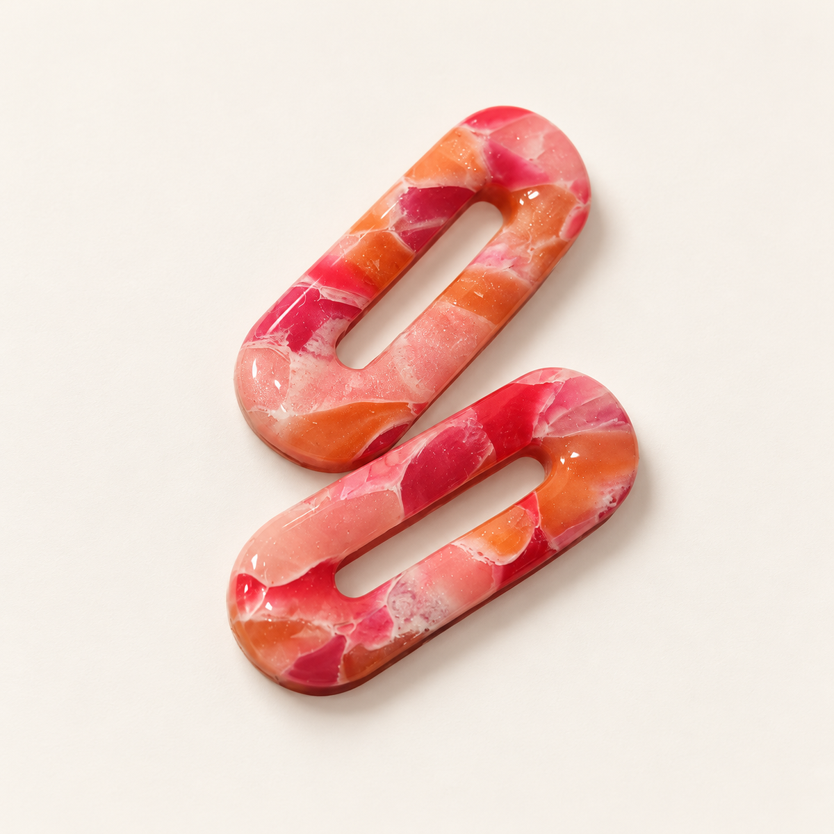 Pink checkered polymer clay earrings by ToBe