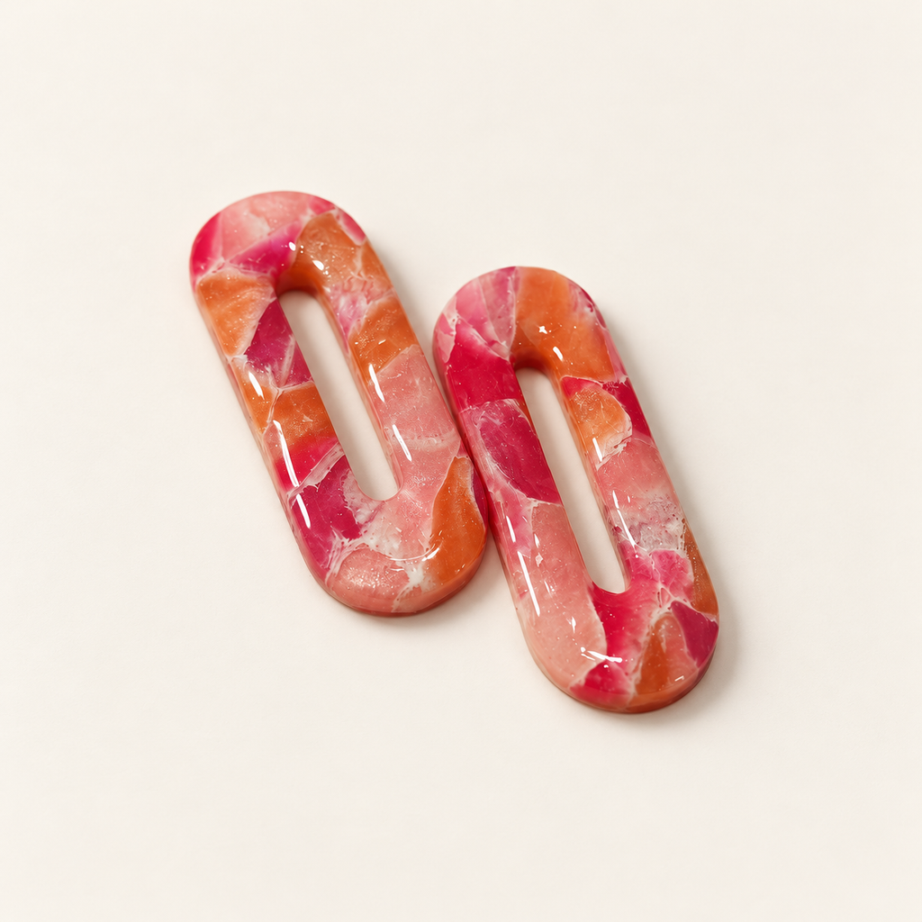 Pink checkered polymer clay earrings by ToBe – photo 2