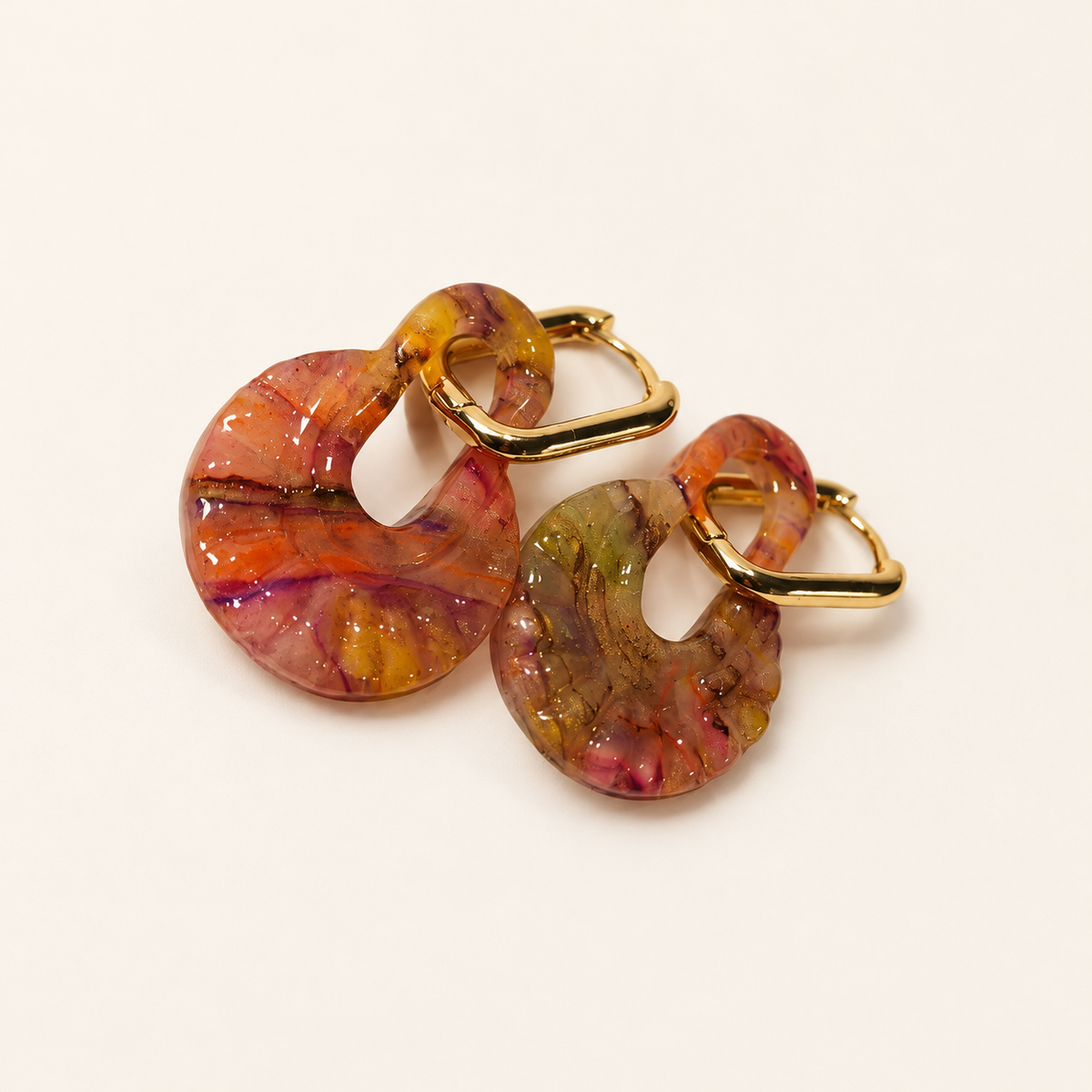 Translucent multicolor polymer clay earrings by ToBe – photo 2