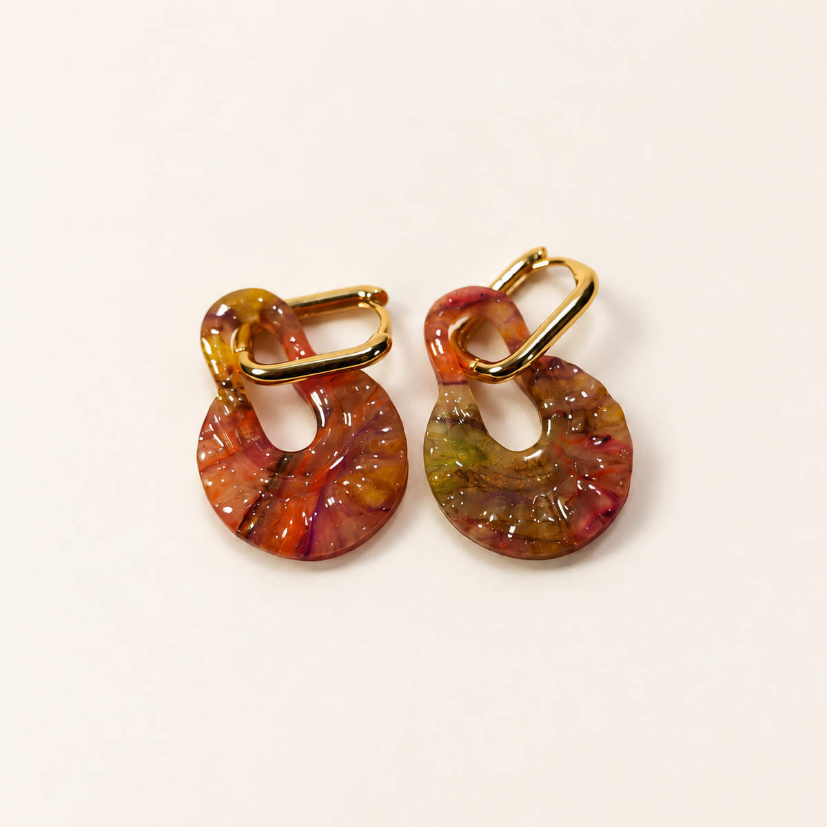 Translucent multicolor polymer clay earrings by ToBe – photo 4