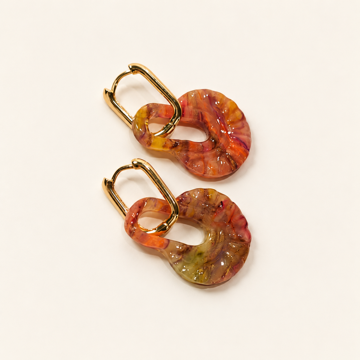 Translucent multicolor polymer clay earrings by ToBe – photo 5