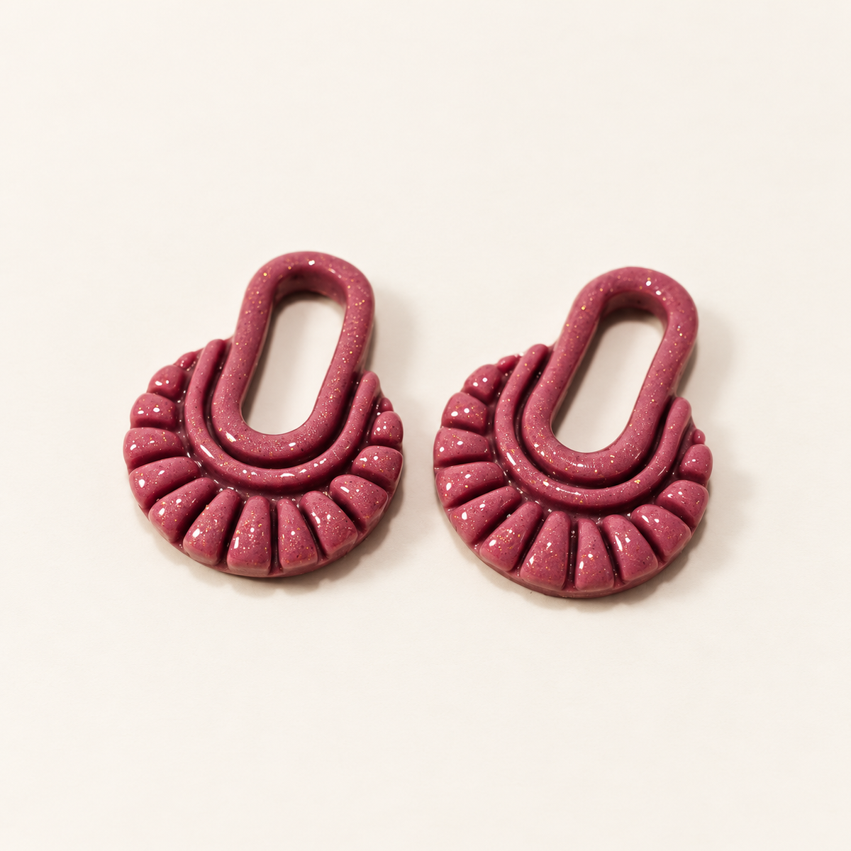 Handmade purple polymer clay earrings by ToBe