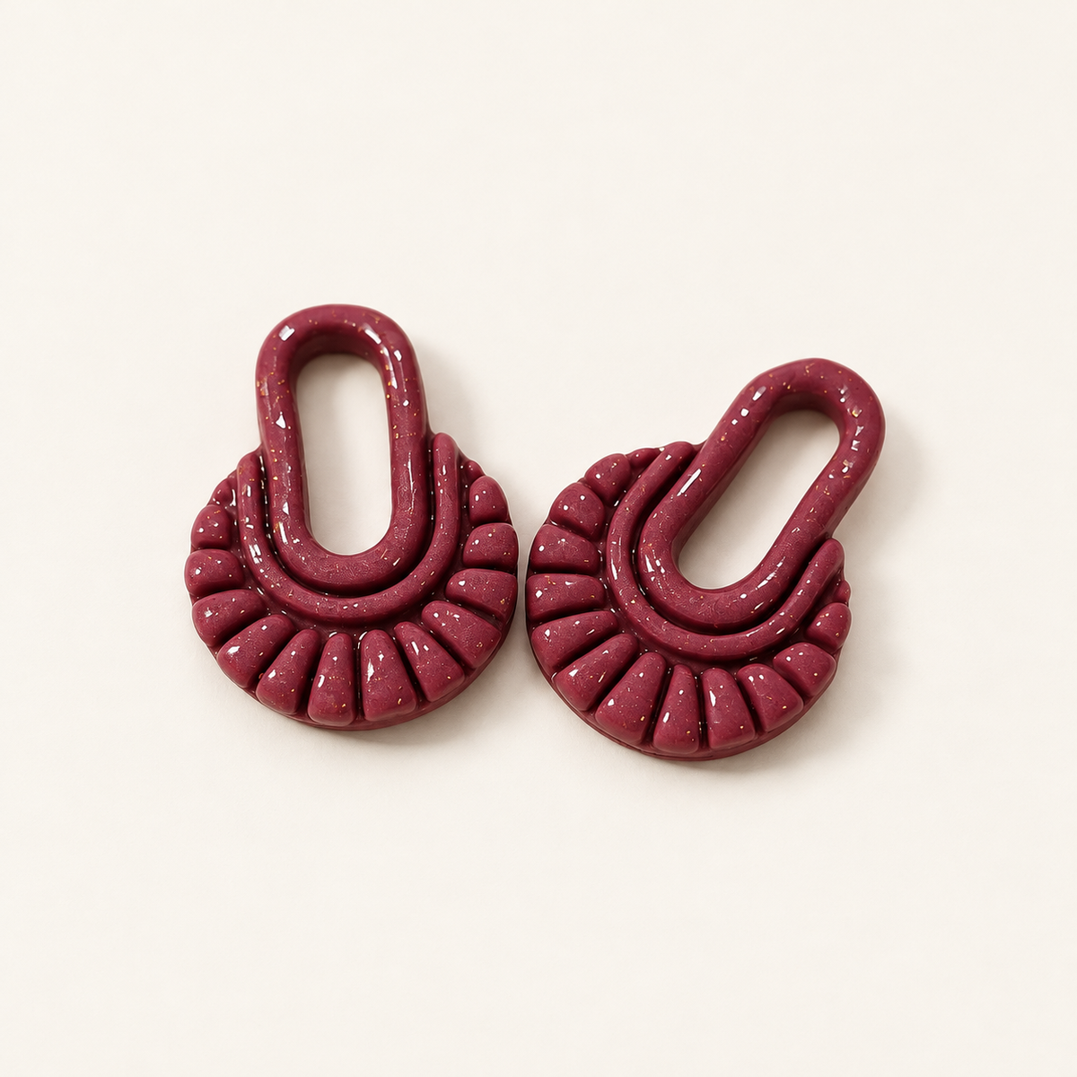 Handmade purple polymer clay earrings by ToBe – photo 2