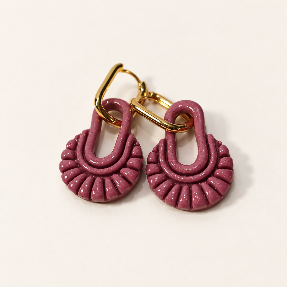 Handmade purple polymer clay earrings by ToBe – photo 3