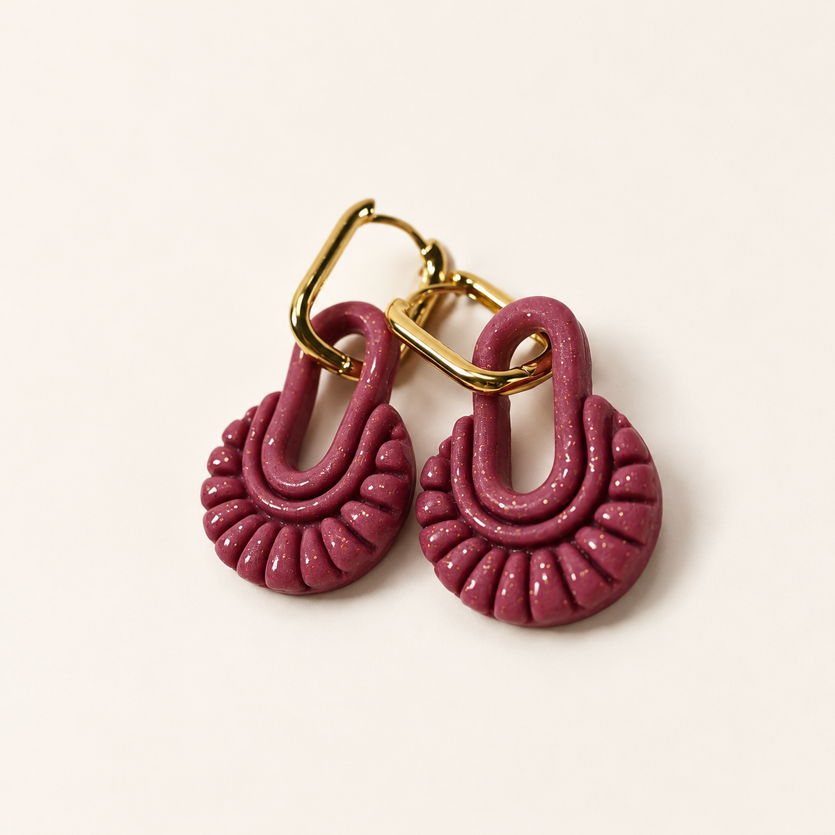Handmade purple polymer clay earrings by ToBe – photo 4
