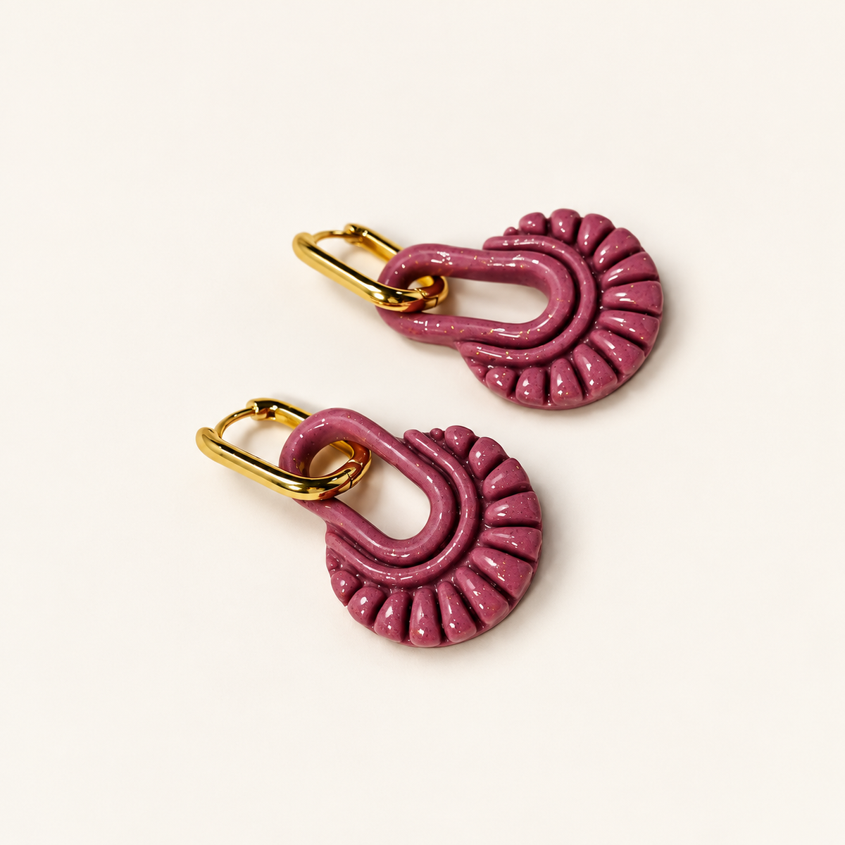 Handmade purple polymer clay earrings by ToBe – photo 5